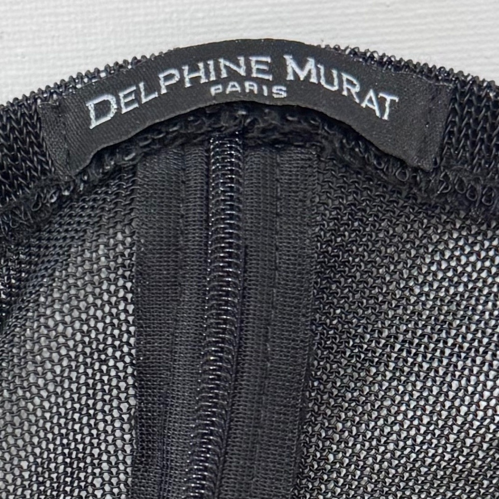 DELPHINE MURAT - VINTAGE SS01 - CROP BANDEAU TOP - VINYL KNIT - BLACK -  XS - Picture 3 of 4